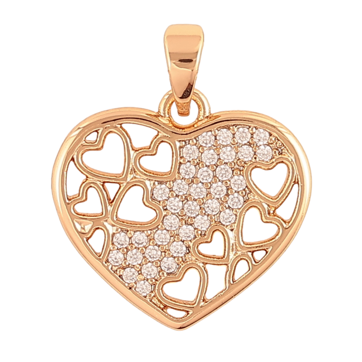 Кулон Xuping Позолота 18K «Різьблене сердечко з інкрустацією кристалами» для ланцюжка до 5мм фото №19