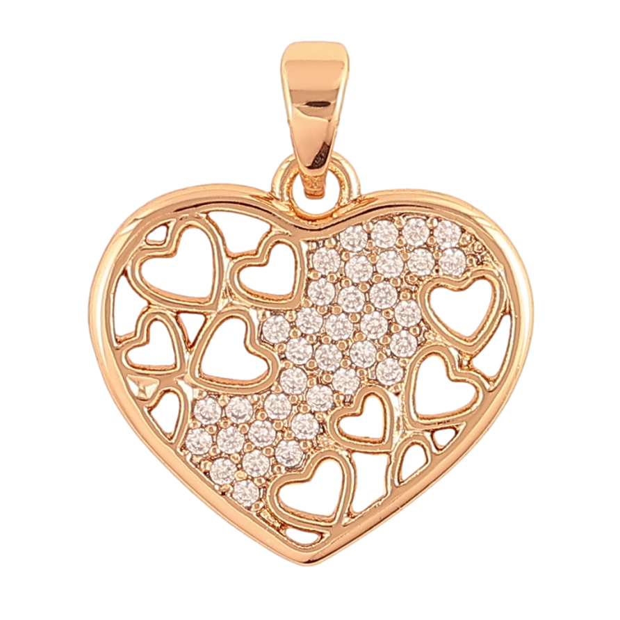 Кулон Xuping Позолота 18K «Різьблене сердечко з інкрустацією кристалами» для ланцюжка до 5мм фото №1 Кулон Xuping Позолота 18K «Різьблене сердечко з інкрустацією кристалами» для ланцюжка до 5мм фото №1