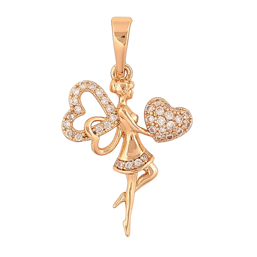 Кулон Xuping Позолота 18K «Фея з сердечком» для ланцюжка до 6мм фото №1 Кулон Xuping Позолота 18K «Фея з сердечком» для ланцюжка до 6мм фото №1