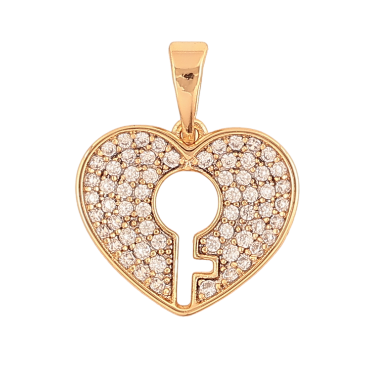 Кулон Xuping Позолота 18K Сердечко-замочек с инкрустацией кристаллами для цепочки до 5мм фото №11 Кулон Xuping Позолота 18K Сердечко-замочек с инкрустацией кристаллами для цепочки до 5мм фото №11