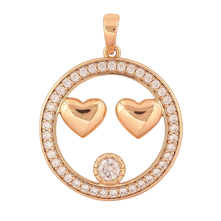 Кулон Xuping Позолота 18K «Колечко з сердечками і кристалами» для ланцюжка до 5мм фото №19 Кулон Xuping Позолота 18K «Колечко з сердечками і кристалами» для ланцюжка до 5мм фото №19