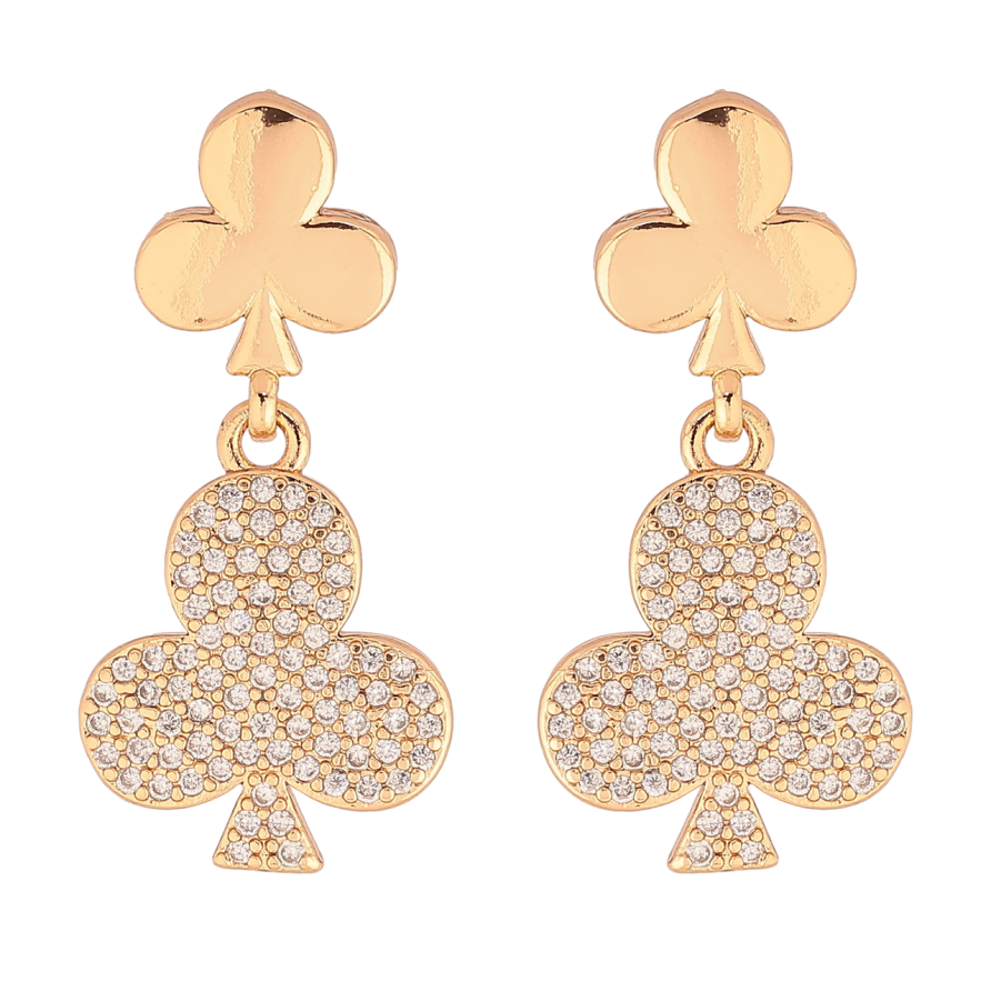 Серьги Xuping Позолота 18K пусеты Трефы фото №1 Серьги Xuping Позолота 18K пусеты Трефы фото №1