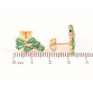 Серьги Xuping Позолота 18K пусеты Узор из зеленых кристаллов фото №2