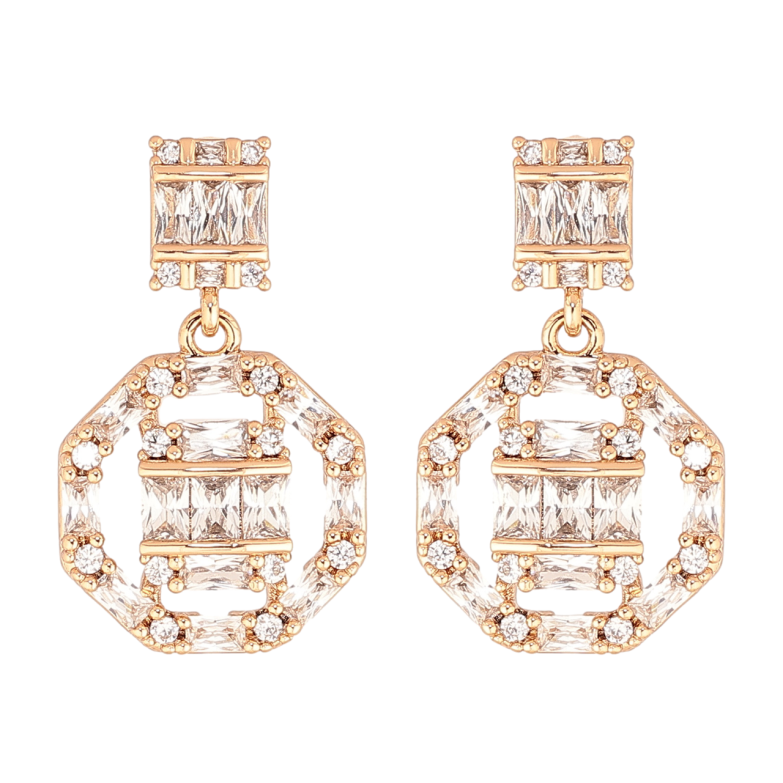 Сережки Xuping Позолота 18K пусети «Кришталеві підвіски» фото №1 Сережки Xuping Позолота 18K пусети «Кришталеві підвіски» фото №1