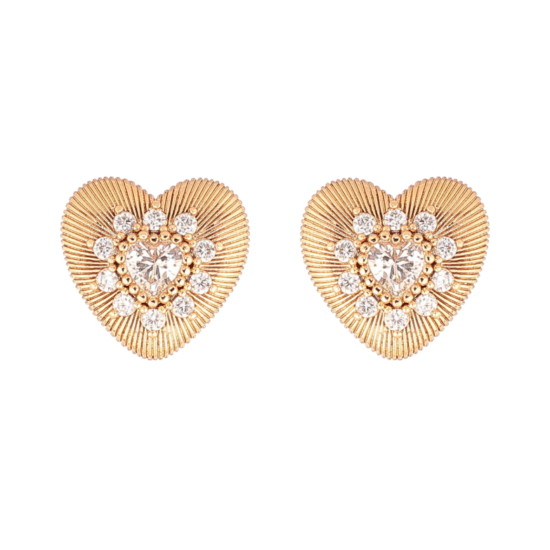 Сережки Xuping Позолота 18K пусети «Сердечка з кристалами» фото №2 Сережки Xuping Позолота 18K пусети «Сердечка з кристалами» фото №2