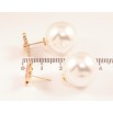 Серьги Xuping Позолота 18K пусеты-джекеты Жемчужины и бабочки с красной эмалью ø 17мм фото №2 Серьги Xuping Позолота 18K пусеты-джекеты Жемчужины и бабочки с красной эмалью ø 17мм фото №2