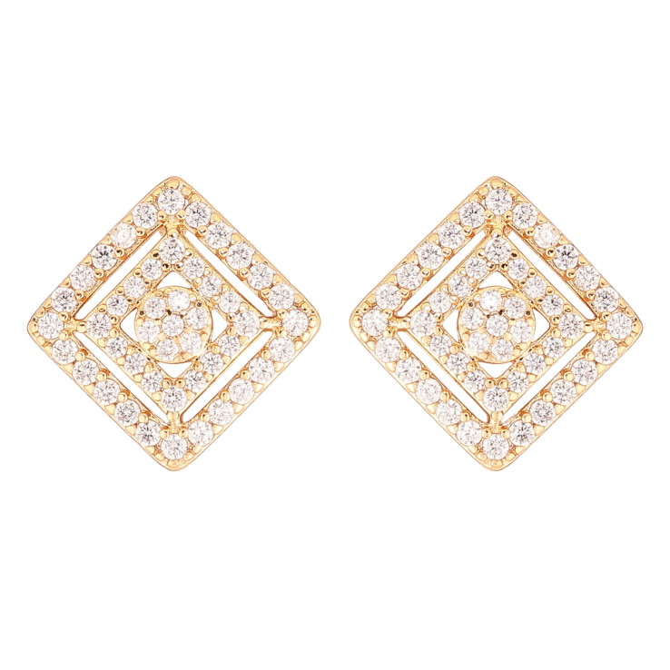 Серьги Xuping Позолота 18K пусеты Ромбы с инкрустацией кристаллами фото №14 Серьги Xuping Позолота 18K пусеты Ромбы с инкрустацией кристаллами фото №14