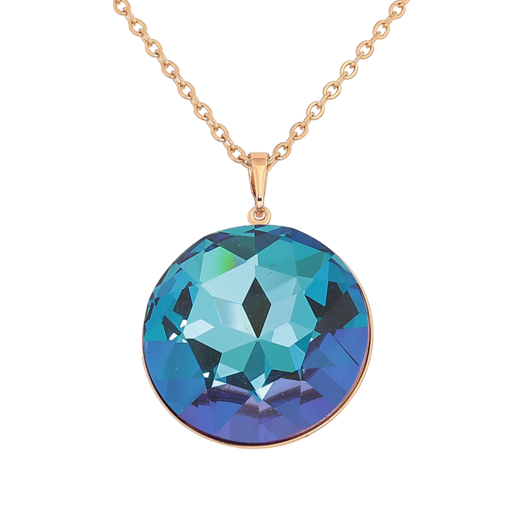Кулон Xuping колір 18K з кристалами Swarovski на ланцюжку «Кристал Metallic Blue, ø 28мм» довжина 42-47см х 2мм фото №25