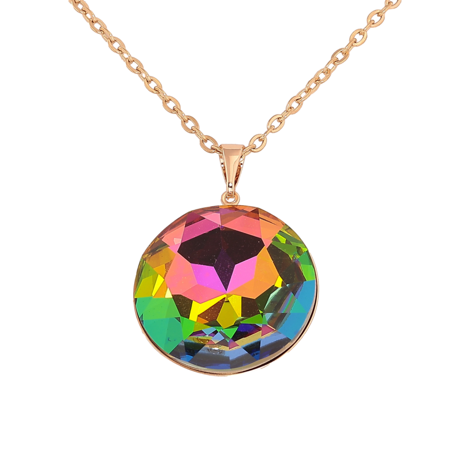 Кулон Xuping колір 18K з кристалами Swarovski на ланцюжку «Кристал Vitrail Medium, ø 28мм» довжина 42-47см х 2мм фото №1 Кулон Xuping колір 18K з кристалами Swarovski на ланцюжку «Кристал Vitrail Medium, ø 28мм» довжина 42-47см х 2мм фото №1