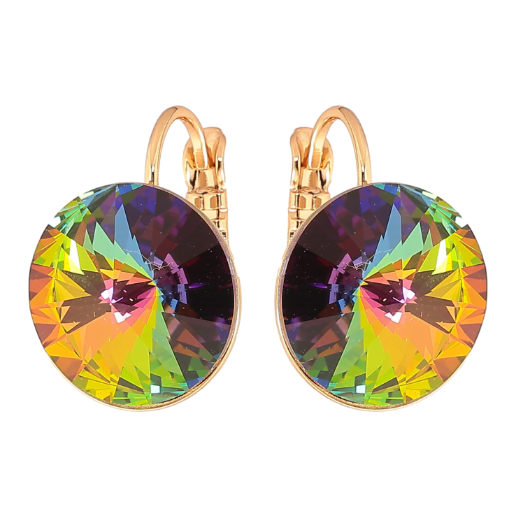 Серьги Xuping цвет 18К с кристаллами Swarovski французский замок Кристаллы Vitrail Medium, ø 14мм фото №25