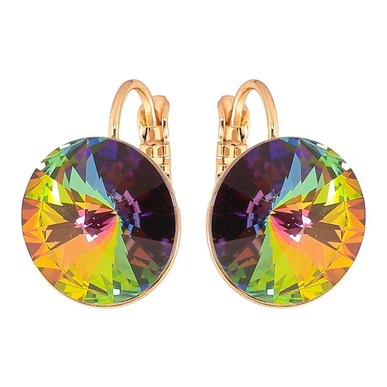 Сережки Xuping колір 18К з кристалами Swarovski французький замок «Кристали Vitrail Medium, ø 14мм» фото №20 Сережки Xuping колір 18К з кристалами Swarovski французький замок «Кристали Vitrail Medium, ø 14мм» фото №20