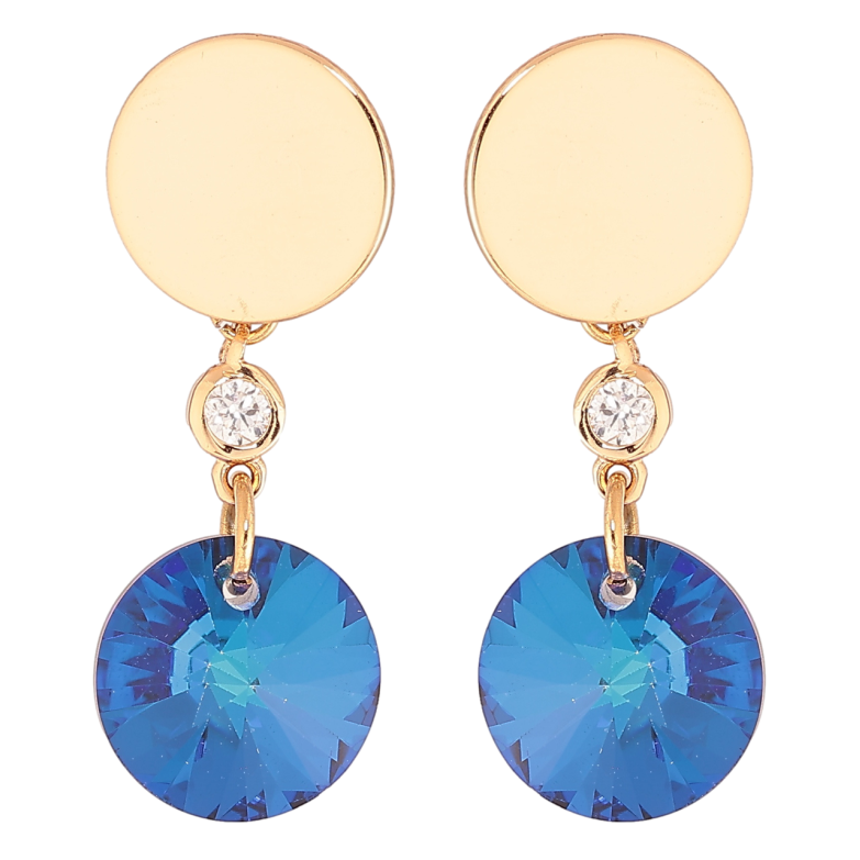 Сережки Xuping колір 18К з кристалами Swarovski пусети «Підвіски з кристалом Capri Blue» фото №11 Сережки Xuping колір 18К з кристалами Swarovski пусети «Підвіски з кристалом Capri Blue» фото №11