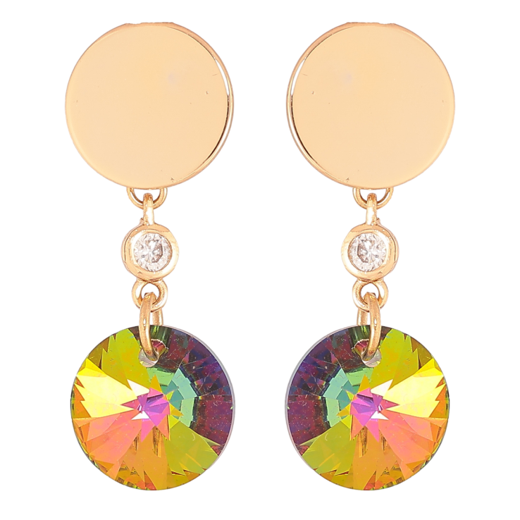 Сережки Xuping колір 18К з кристалами Swarovski пусети «Підвіски з кристалом Vitrail Medium» фото №2 Сережки Xuping колір 18К з кристалами Swarovski пусети «Підвіски з кристалом Vitrail Medium» фото №2