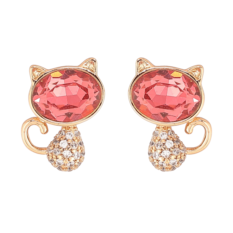 Сережки Xuping колір 18К з кристалами Swarovski пусети «Котики з кристалами Rose» фото №2 Сережки Xuping колір 18К з кристалами Swarovski пусети «Котики з кристалами Rose» фото №2