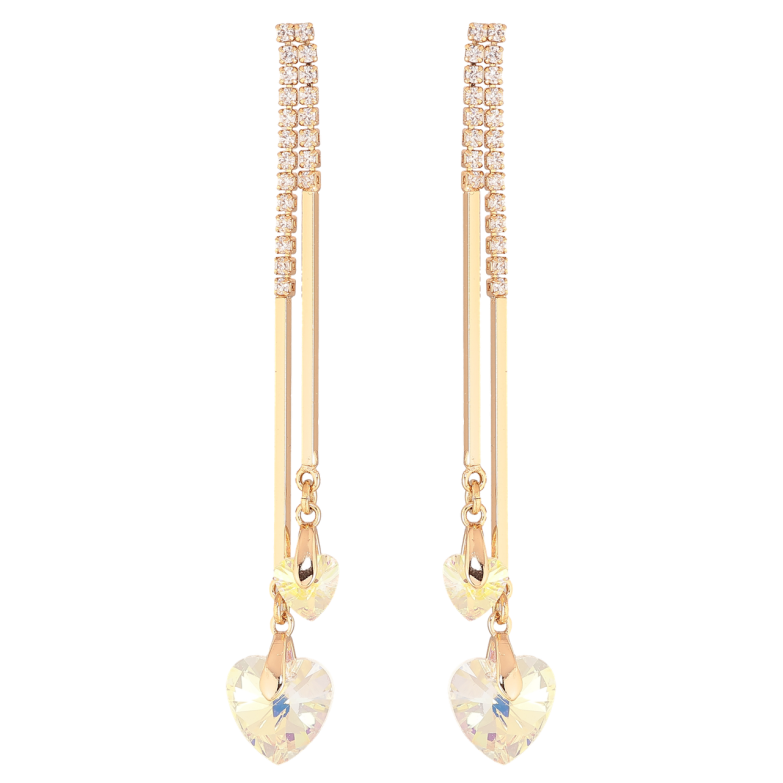 Сережки Xuping колір 18К з кристалами Swarovski пусети «Підвіски з кришталевими сердечками Shimmer» фото №5 Сережки Xuping колір 18К з кристалами Swarovski пусети «Підвіски з кришталевими сердечками Shimmer» фото №5