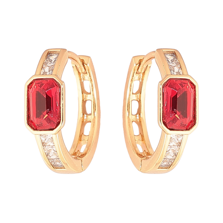 Серьги Xuping цвет 18К с кристаллами Swarovski колечки Кристаллы Siam фото №12