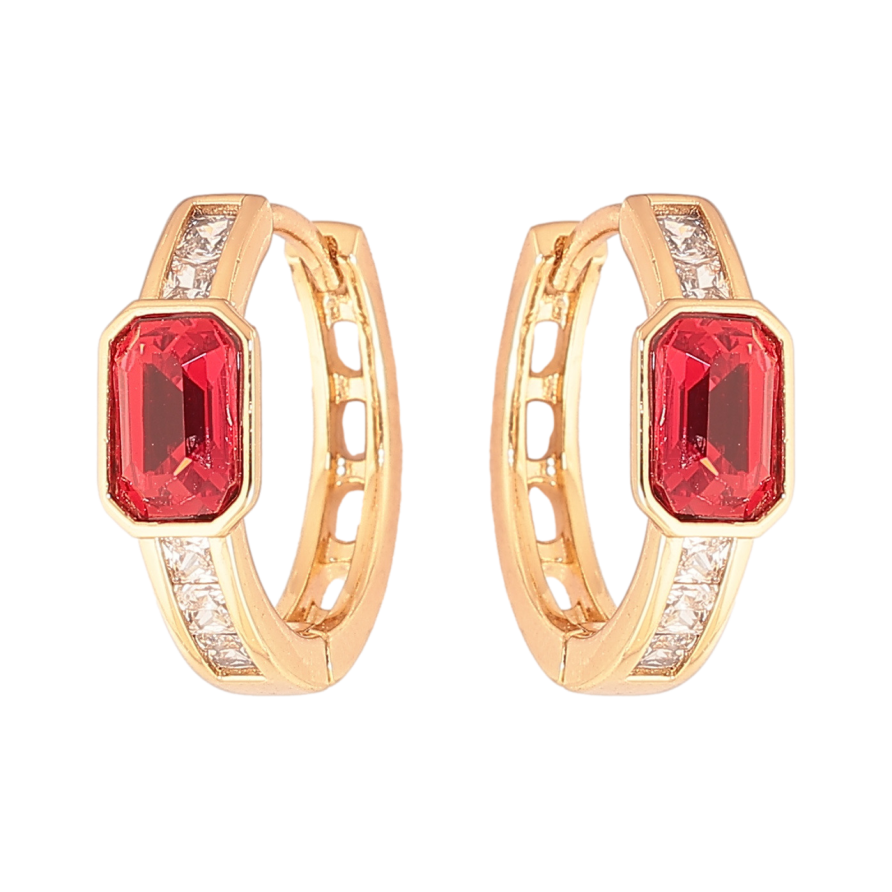 Сережки Xuping колір 18К з кристалами Swarovski колечка «Кристали Siam» фото №1