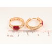 Сережки Xuping колір 18К з кристалами Swarovski колечка «Кристали Siam» фото №2
