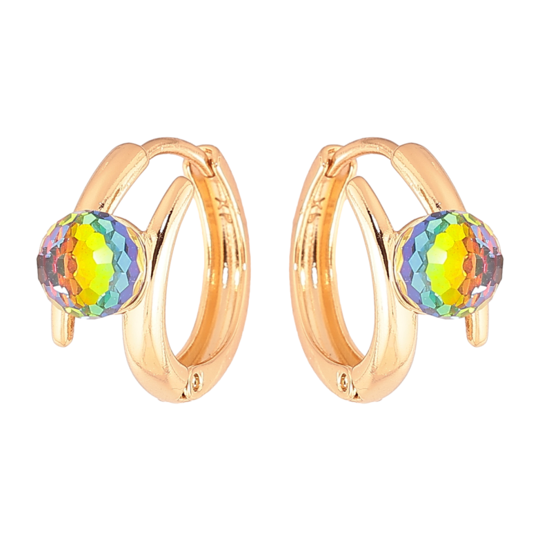 Серьги Xuping цвет 18К с кристаллами Swarovski колечки Кристальные шарики Vitrail Medium фото №1 Серьги Xuping цвет 18К с кристаллами Swarovski колечки Кристальные шарики Vitrail Medium фото №1