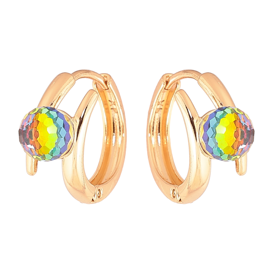 Сережки Xuping колір 18К з кристалами Swarovski колечка «Кристальні кульки Vitrail Medium» фото №1 Сережки Xuping колір 18К з кристалами Swarovski колечка «Кристальні кульки Vitrail Medium» фото №1