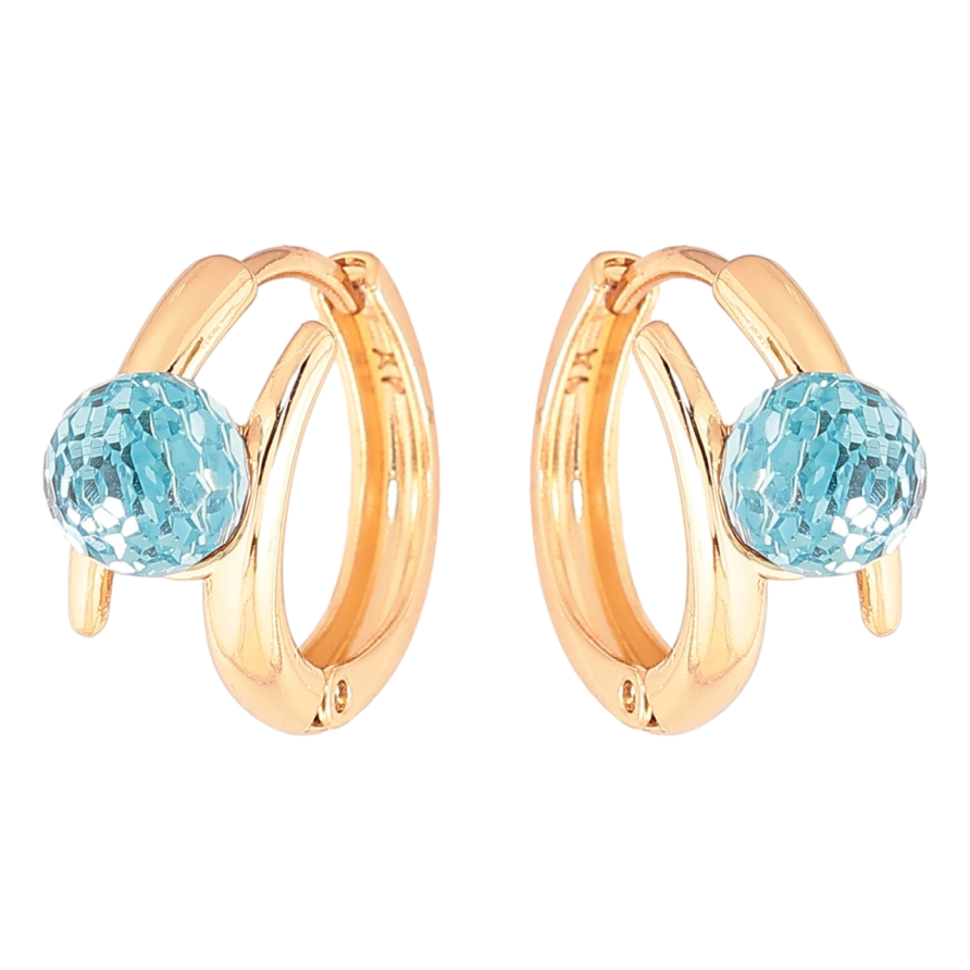 Серьги Xuping цвет 18К с кристаллами Swarovski колечки Кристальные шарики Aquamarine фото №1 Серьги Xuping цвет 18К с кристаллами Swarovski колечки Кристальные шарики Aquamarine фото №1