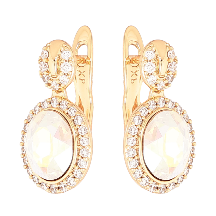 Серьги Xuping цвет 18К с кристаллами Swarovski английский замок Узор с кристаллами Shimmer фото №13
