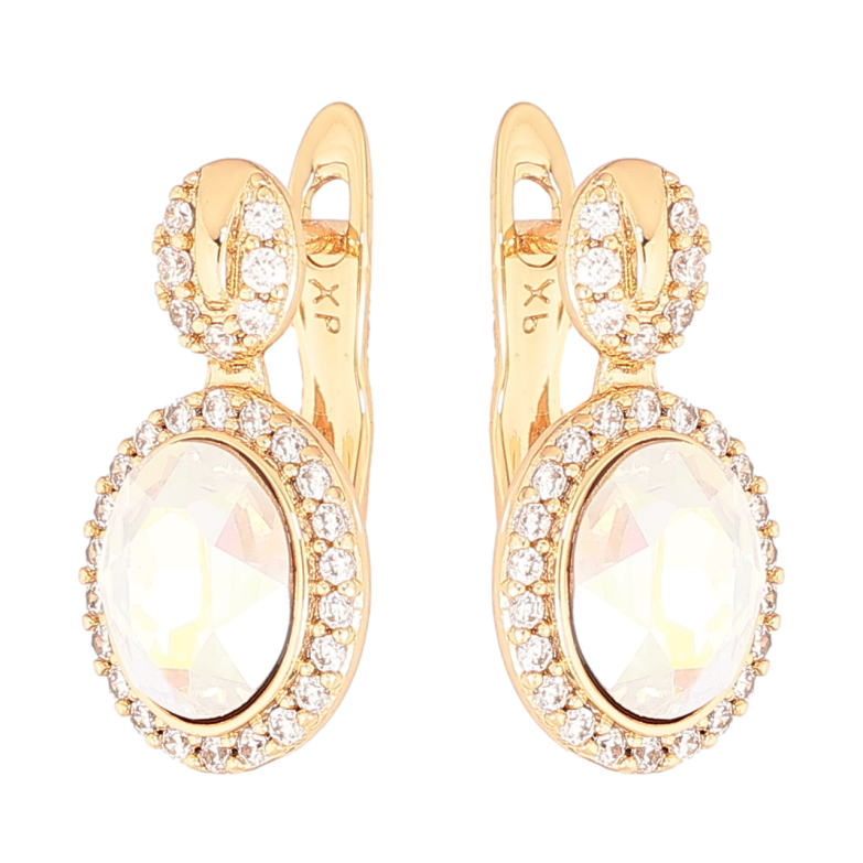 Сережки Xuping колір 18К з кристалами Swarovski англійський замок «Візерунок з кристалами Shimmer» фото №1