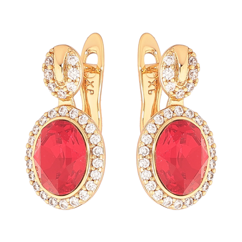 Сережки Xuping колір 18К з кристалами Swarovski англійський замок «Візерунок з кристалами Siam» фото №5 Сережки Xuping колір 18К з кристалами Swarovski англійський замок «Візерунок з кристалами Siam» фото №5