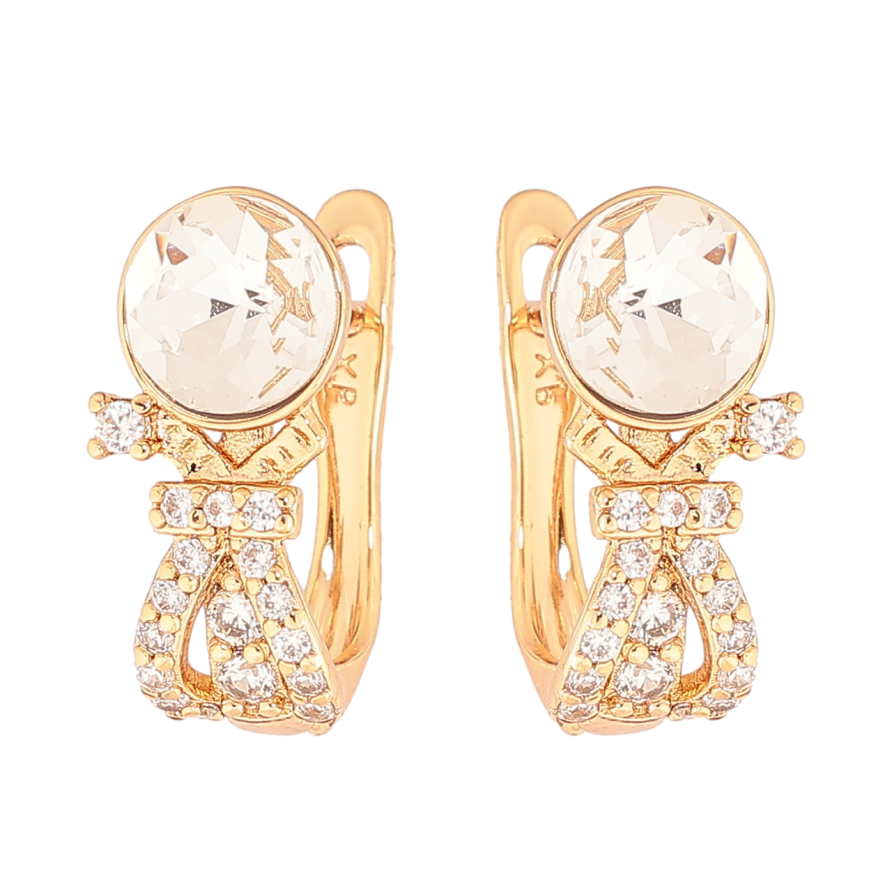 Серьги Xuping цвет 18К с кристаллами Swarovski английский замок Узор с кристаллами Clear фото №1 Серьги Xuping цвет 18К с кристаллами Swarovski английский замок Узор с кристаллами Clear фото №1
