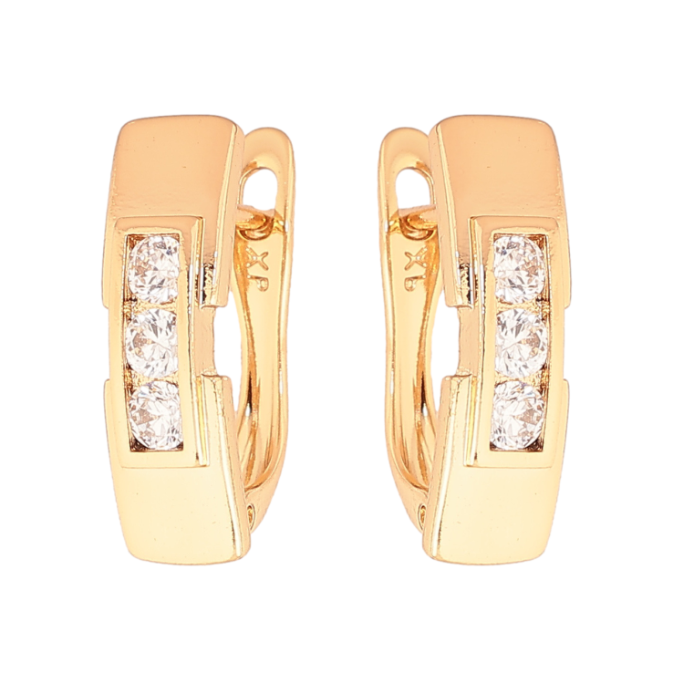 Серьги Xuping Позолота 18K английский замок Узор с кристаллами фото №18 Серьги Xuping Позолота 18K английский замок Узор с кристаллами фото №18