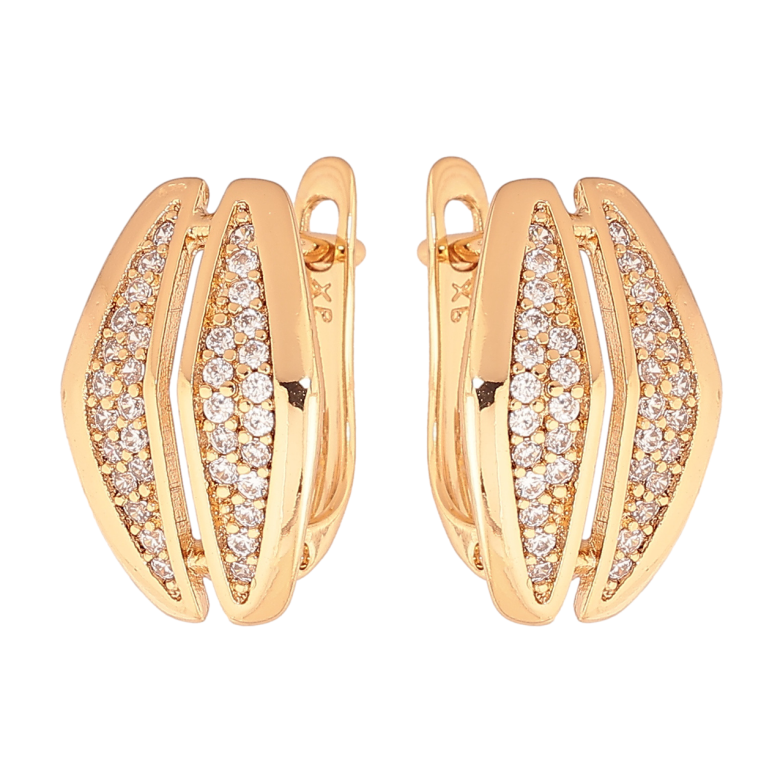 Серьги Xuping Позолота 18K английский замок Узор с инкрустацией кристаллами фото №6 Серьги Xuping Позолота 18K английский замок Узор с инкрустацией кристаллами фото №6