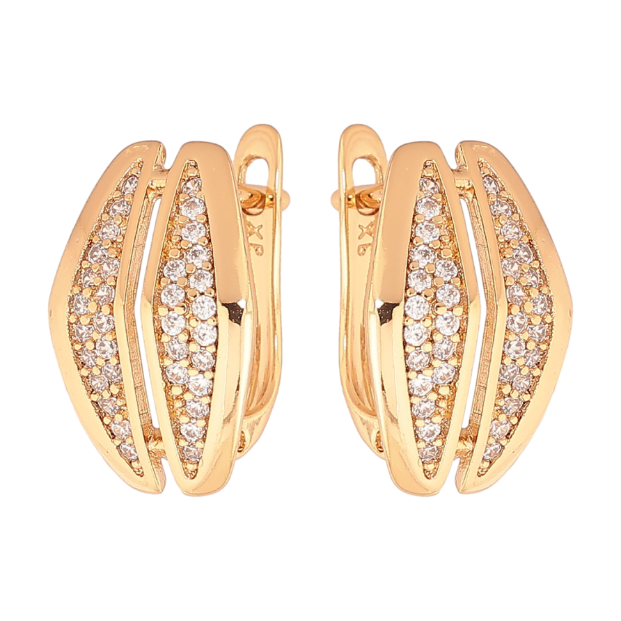 Серьги Xuping Позолота 18K английский замок Узор с инкрустацией кристаллами фото №1 Серьги Xuping Позолота 18K английский замок Узор с инкрустацией кристаллами фото №1