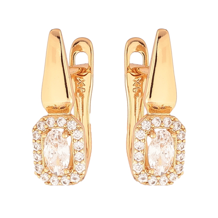 Серьги Xuping Позолота 18K английский замок Узор с инкрустацией кристаллами фото №9 Серьги Xuping Позолота 18K английский замок Узор с инкрустацией кристаллами фото №9