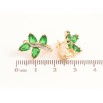 Серьги Xuping Позолота 18K английский замок Веточки с зелеными кристаллами фото №2 Серьги Xuping Позолота 18K английский замок Веточки с зелеными кристаллами фото №2