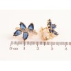 Серьги Xuping Позолота 18K английский замок Веточки с синими кристаллами фото №2 Серьги Xuping Позолота 18K английский замок Веточки с синими кристаллами фото №2