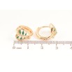 Серьги Xuping Позолота 18K колечки Сердечки с узором зеленой эмалью фото №2 Серьги Xuping Позолота 18K колечки Сердечки с узором зеленой эмалью фото №2