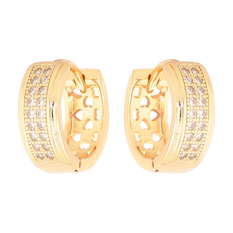 Сережки Xuping Позолота 18K колечка «Інкрустація кристалами» фото №4 Сережки Xuping Позолота 18K колечка «Інкрустація кристалами» фото №4