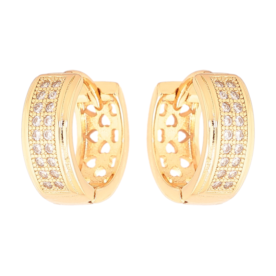 Серьги Xuping Позолота 18K колечки Инкрустация кристаллами фото №1 Серьги Xuping Позолота 18K колечки Инкрустация кристаллами фото №1