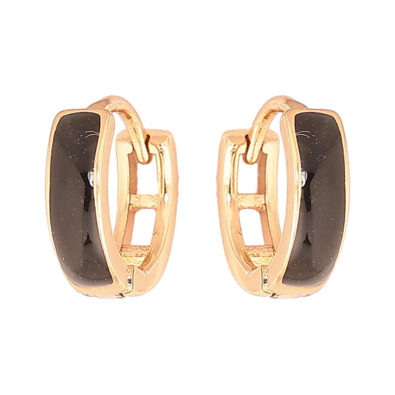 Серьги Xuping Позолота 18K колечки Покраска черной эмалью ø 11мм фото №4 Серьги Xuping Позолота 18K колечки Покраска черной эмалью ø 11мм фото №4