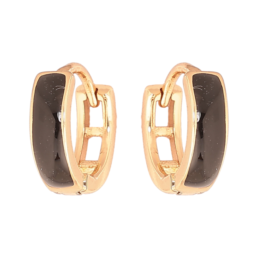 Серьги Xuping Позолота 18K колечки Покраска черной эмалью ø 11мм фото №1 Серьги Xuping Позолота 18K колечки Покраска черной эмалью ø 11мм фото №1