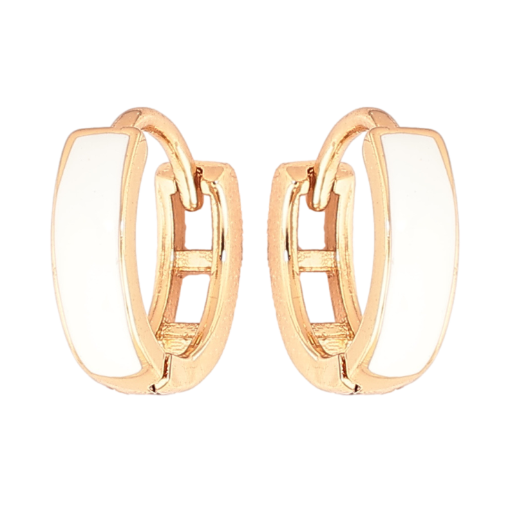 Серьги Xuping Позолота 18K колечки Покраска белой эмалью ø 11мм фото №7 Серьги Xuping Позолота 18K колечки Покраска белой эмалью ø 11мм фото №7