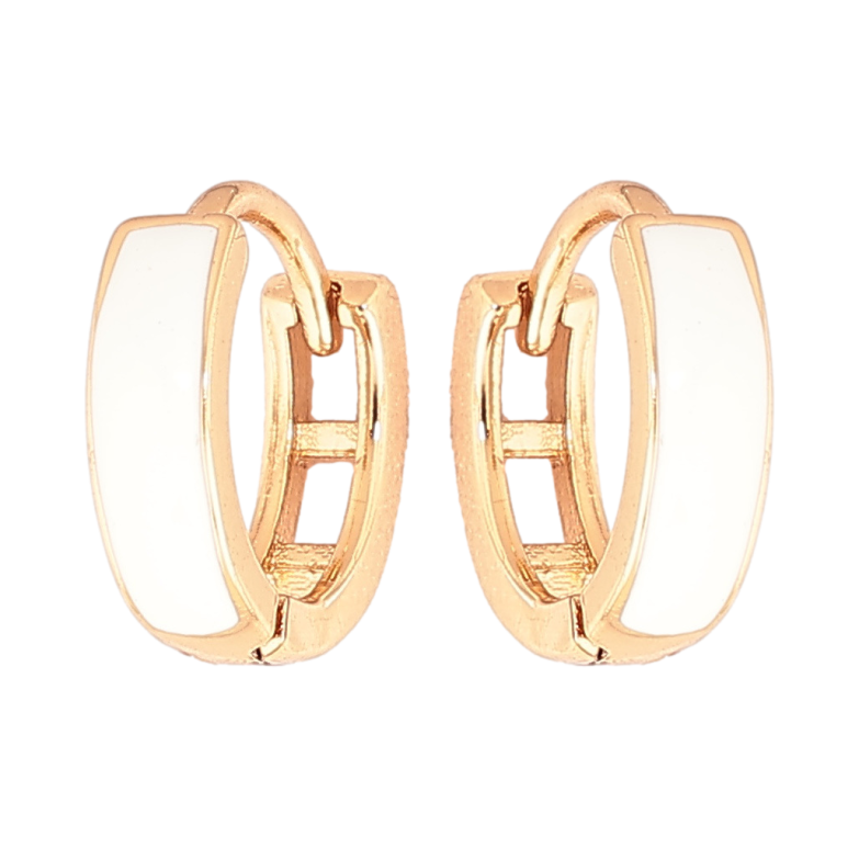 Серьги Xuping Позолота 18K колечки Покраска белой эмалью ø 11мм фото №9 Серьги Xuping Позолота 18K колечки Покраска белой эмалью ø 11мм фото №9