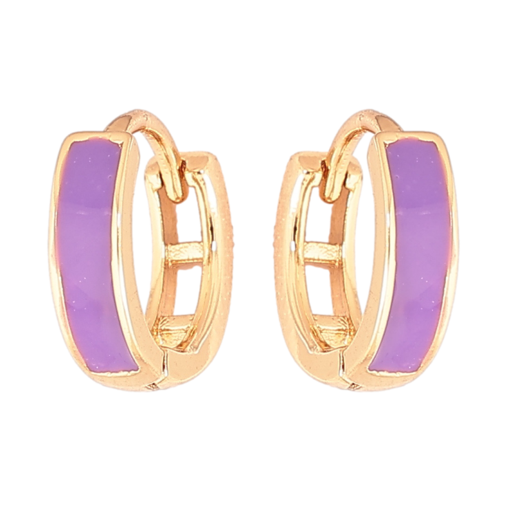 Серьги Xuping Позолота 18K колечки Покраска сиреневой эмалью ø 11мм фото №11 Серьги Xuping Позолота 18K колечки Покраска сиреневой эмалью ø 11мм фото №11