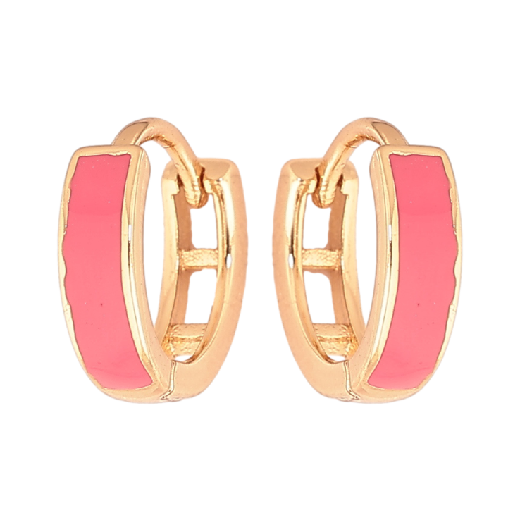 Серьги Xuping Позолота 18K колечки Покраска розовой эмалью ø 11мм фото №15