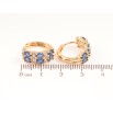 Серьги Xuping Позолота 18K колечки Инкрустация бело-синими кристаллами фото №2