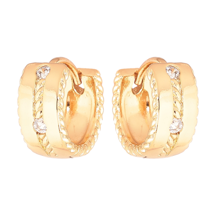 Серьги Xuping Позолота 18K колечки Узор с кристаллами фото №4 Серьги Xuping Позолота 18K колечки Узор с кристаллами фото №4