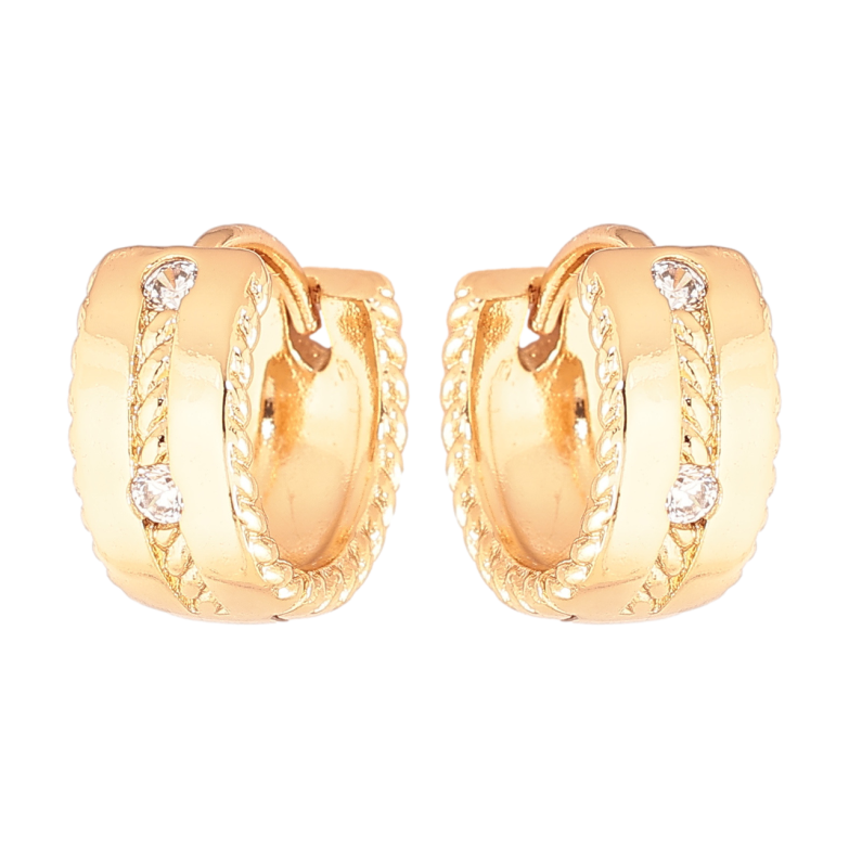 Серьги Xuping Позолота 18K колечки Узор с кристаллами фото №2 Серьги Xuping Позолота 18K колечки Узор с кристаллами фото №2