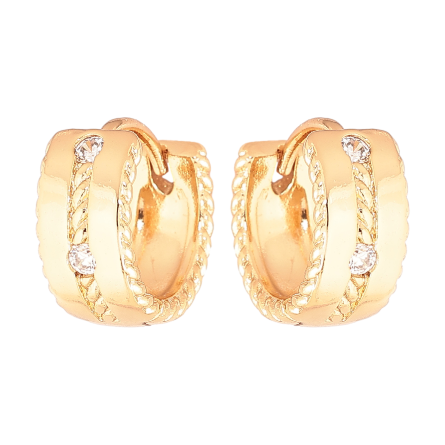 Серьги Xuping Позолота 18K колечки Узор с кристаллами фото №1 Серьги Xuping Позолота 18K колечки Узор с кристаллами фото №1