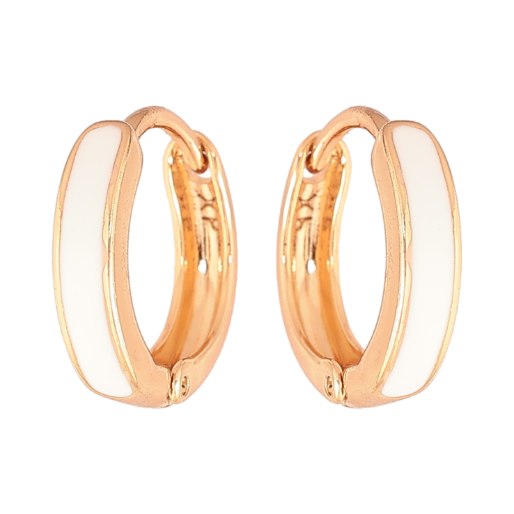 Сережки Xuping Позолота 18K колечка «Пофарбовані білою емаллю» ø 14мм фото №16 Сережки Xuping Позолота 18K колечка «Пофарбовані білою емаллю» ø 14мм фото №16