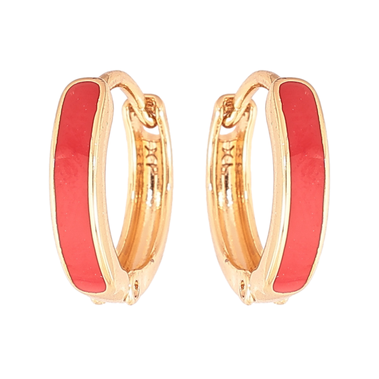 Сережки Xuping Позолота 18K колечка «Пофарбовані червоною емаллю» ø 14мм фото №15 Сережки Xuping Позолота 18K колечка «Пофарбовані червоною емаллю» ø 14мм фото №15